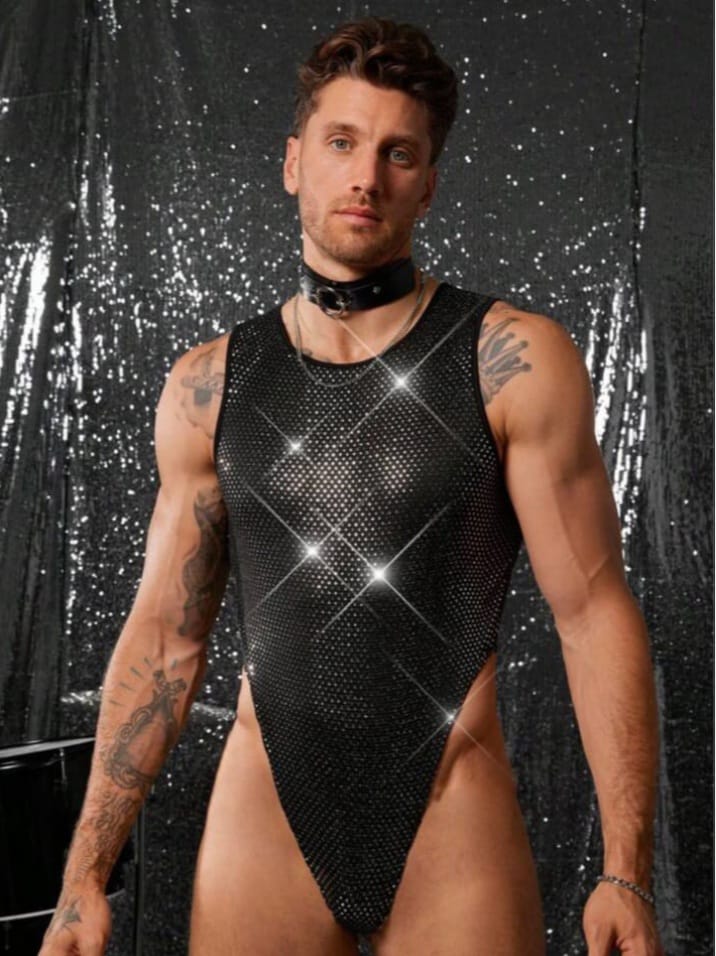 Men's Knitted Fashionable Casual Skinny Bodysuit